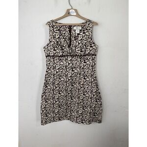 dBy Dress Womens 14 Brown‎ Floral Y2K 90s Twee Sleeveless Party Retro Vintage